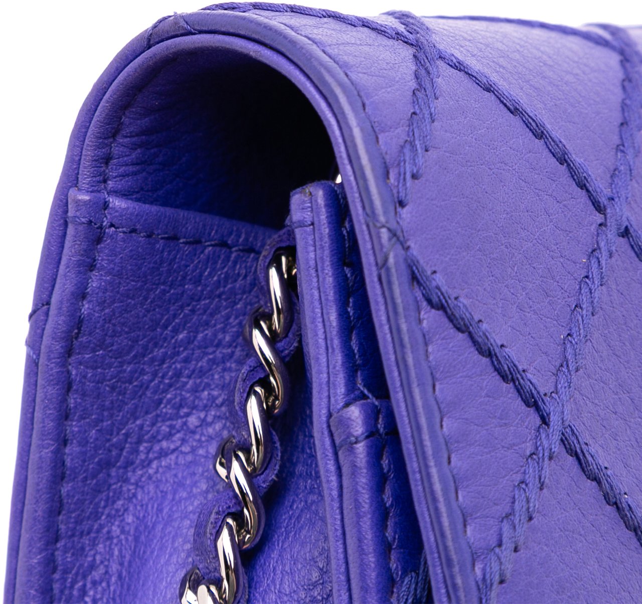 Chanel CC Quilted Calfskin Fancy Wallet On Chain Blauw
