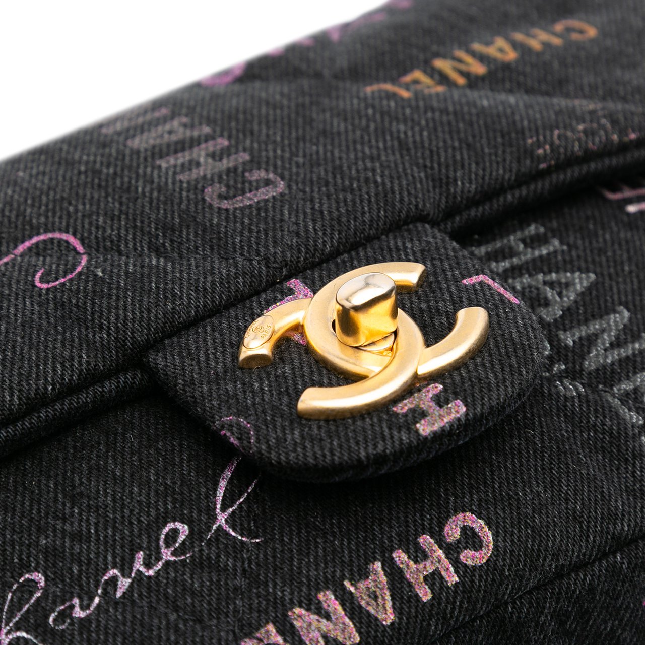 Chanel Mini Rectangular Quilted Denim Mood Flap Grijs
