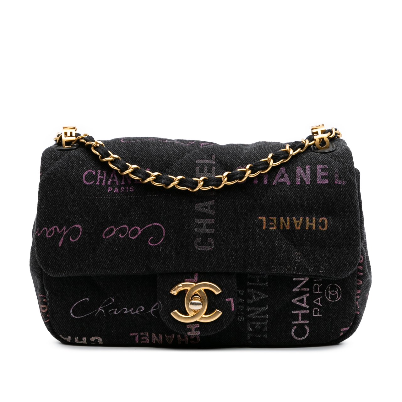Chanel Mini Rectangular Quilted Denim Mood Flap Grijs