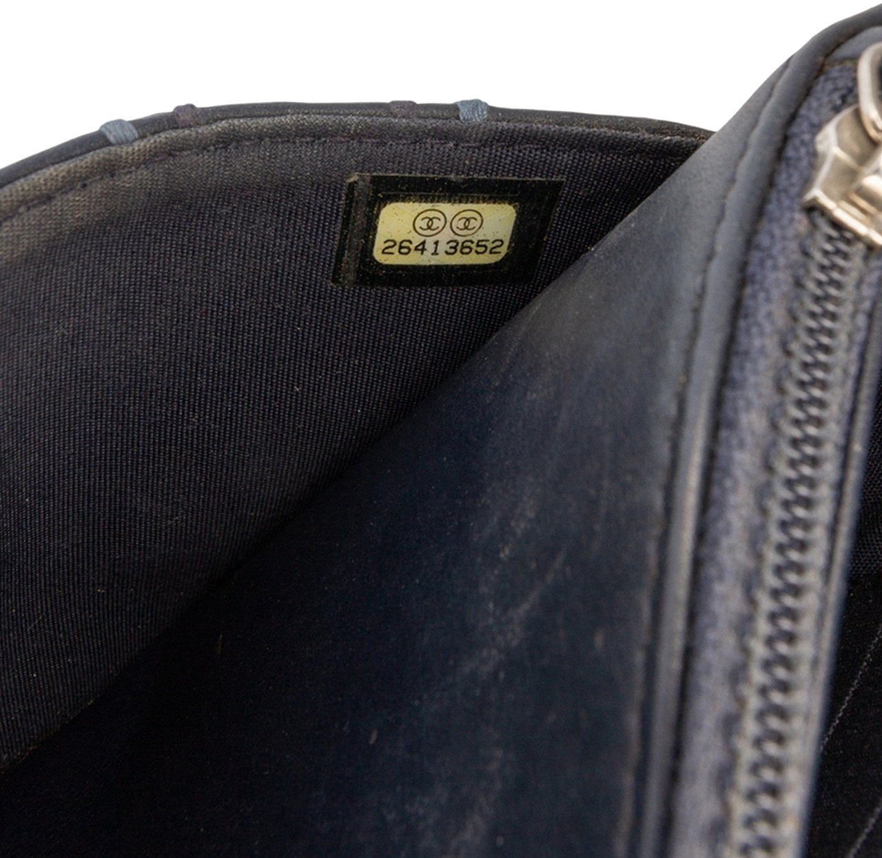 Chanel CC Square Stitched Calfskin Wallet on Chain Blauw