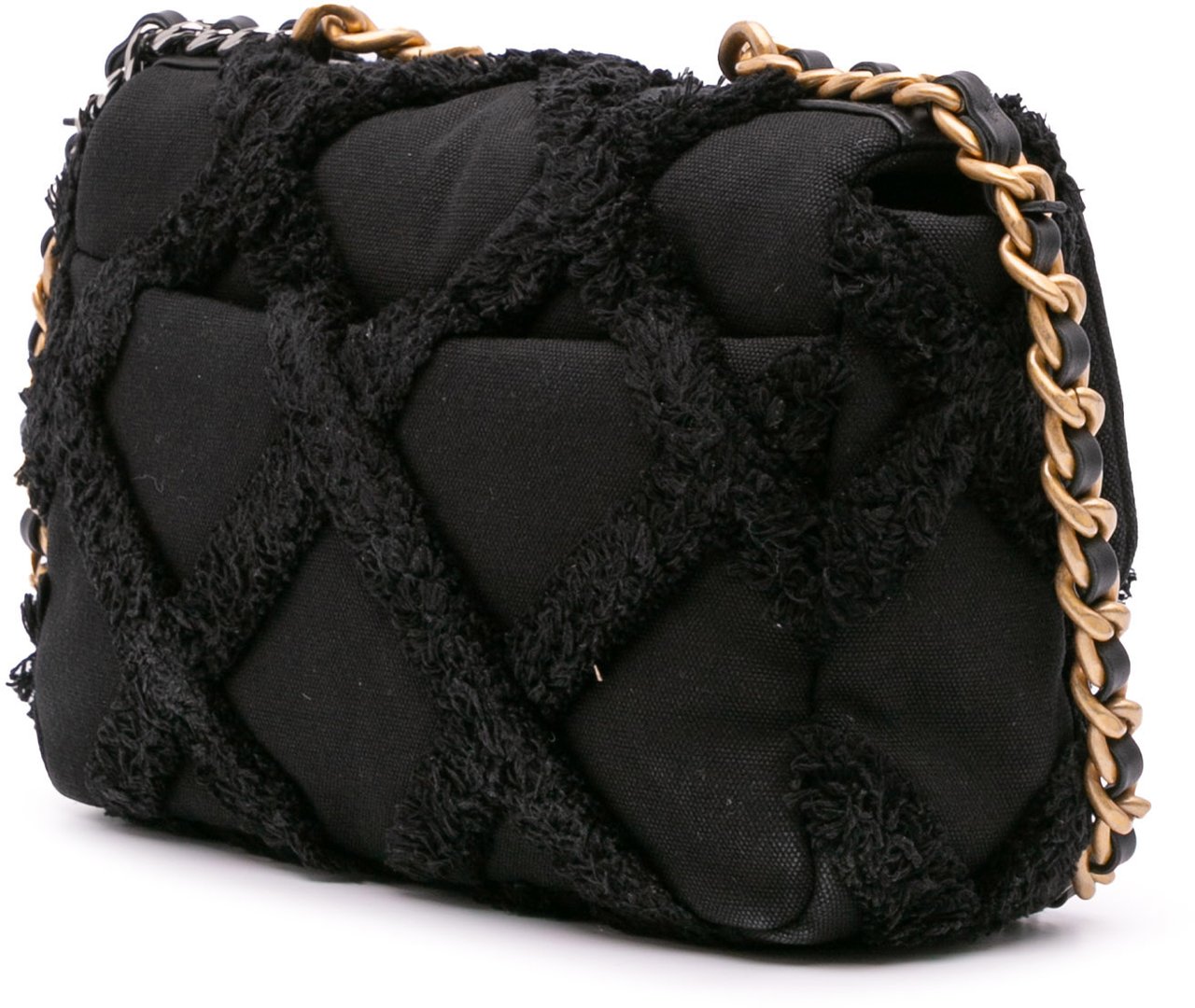 Chanel Medium Canvas and Cotton 19 Flap Zwart