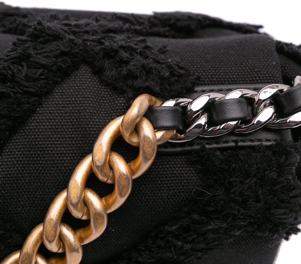 Chanel Medium Canvas and Cotton 19 Flap Zwart