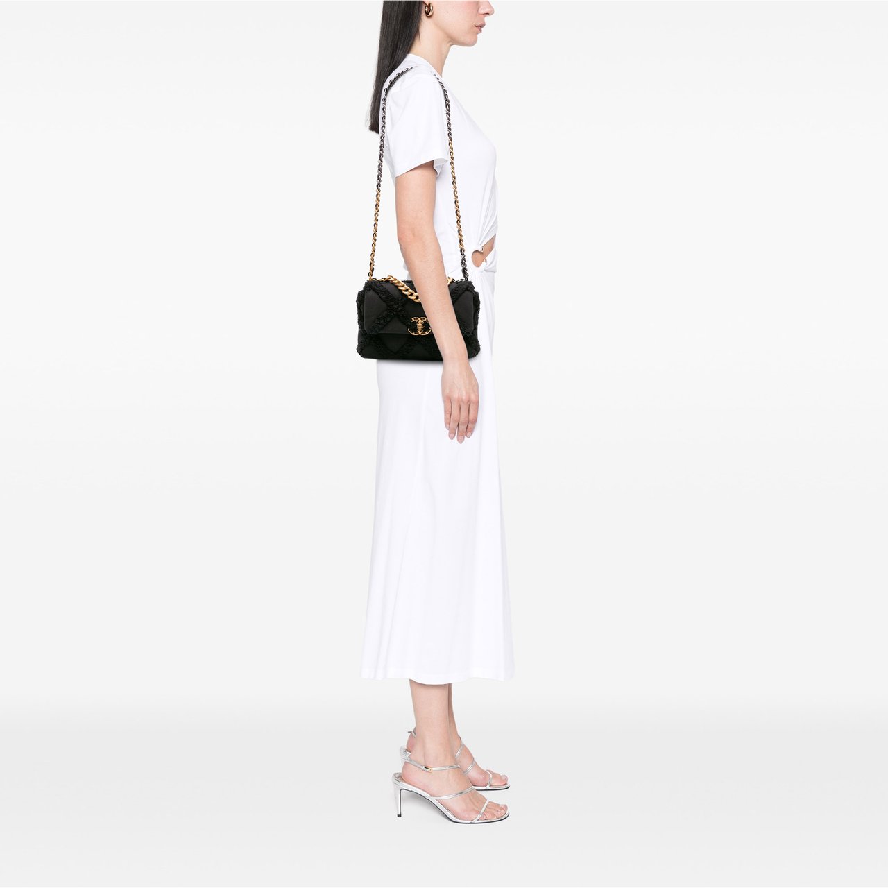 Chanel Medium Canvas and Cotton 19 Flap Zwart