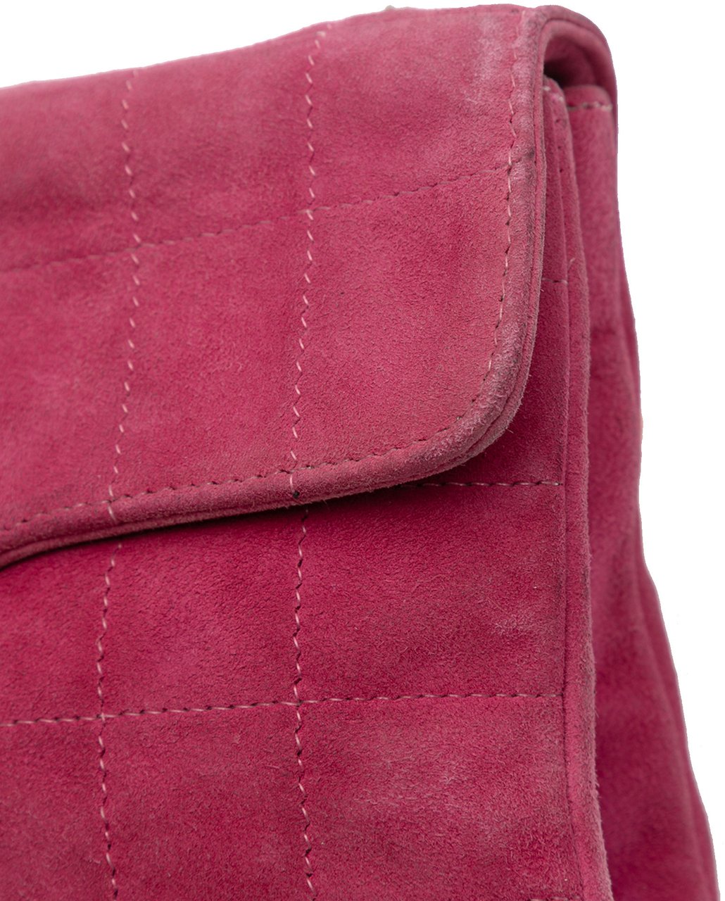 Chanel CC Choco Bar Suede Beaded Chain Flap Roze