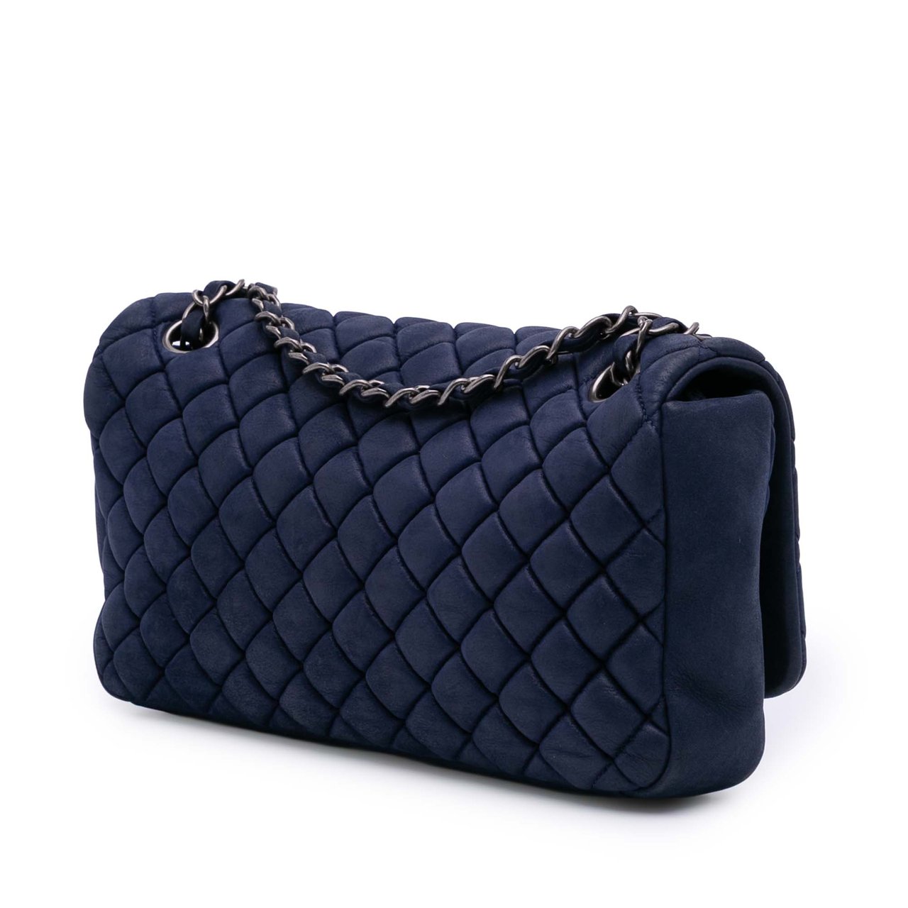 Chanel Large Calfskin New Bubble Flap Blauw