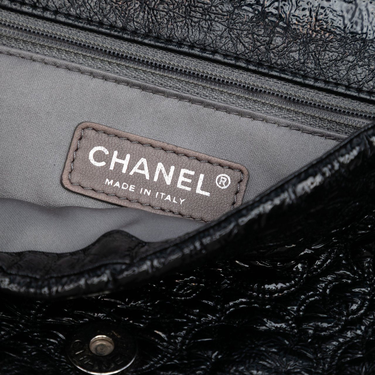 Chanel Vinyl Rock In Moscow Single Flap Zwart
