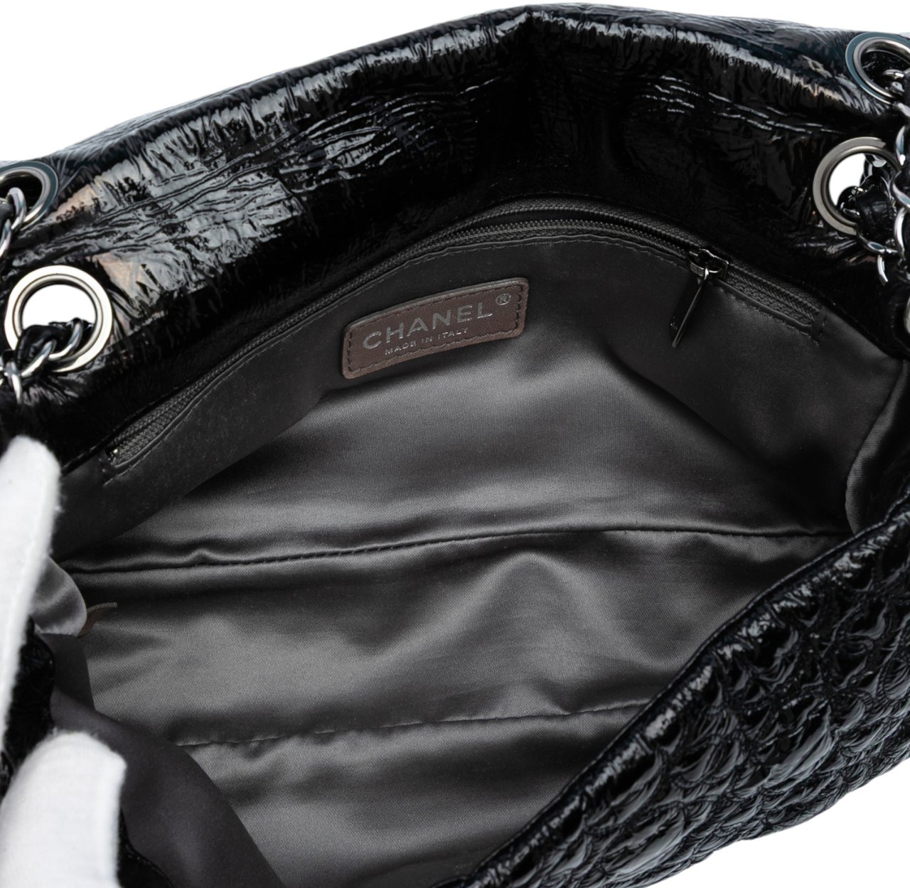 Chanel Vinyl Rock In Moscow Single Flap Zwart