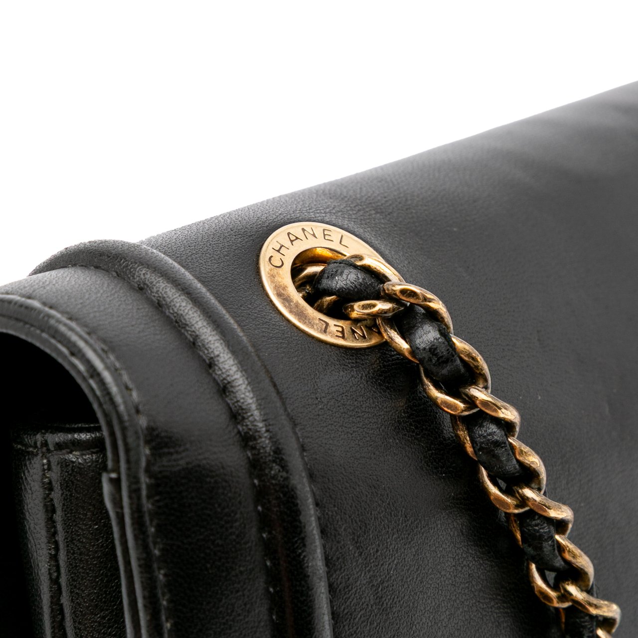 Chanel Lambskin CC Antico Flap Zwart