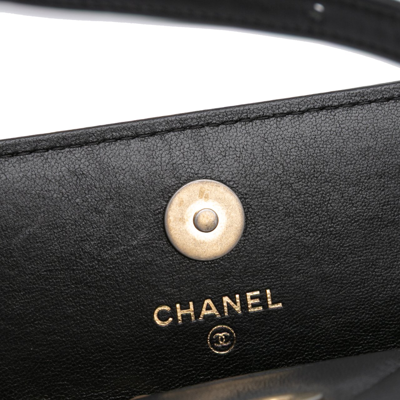 Chanel Quilted Lambskin 19 Flap Coin Purse With Chain Zwart