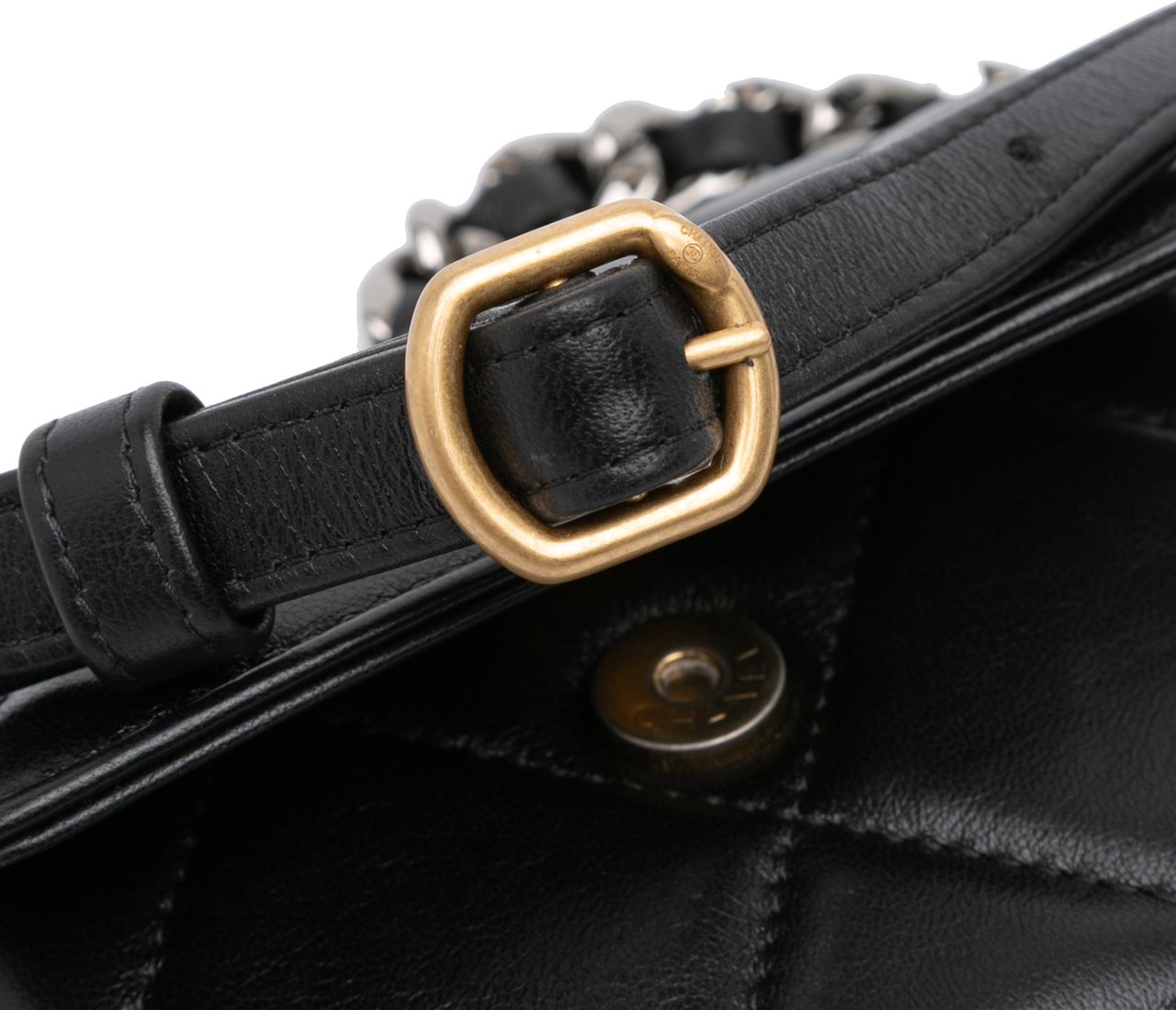 Chanel Quilted Lambskin 19 Flap Coin Purse With Chain Zwart