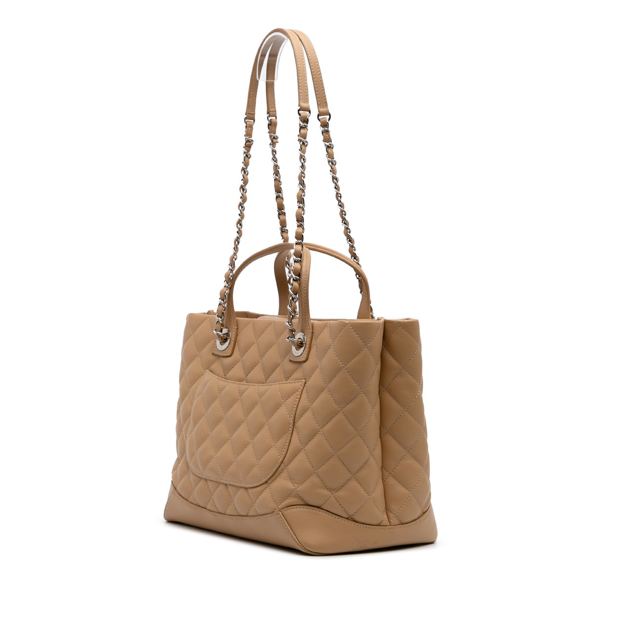 Chanel Small Quilted Calfskin Easy Shopping Tote Bruin