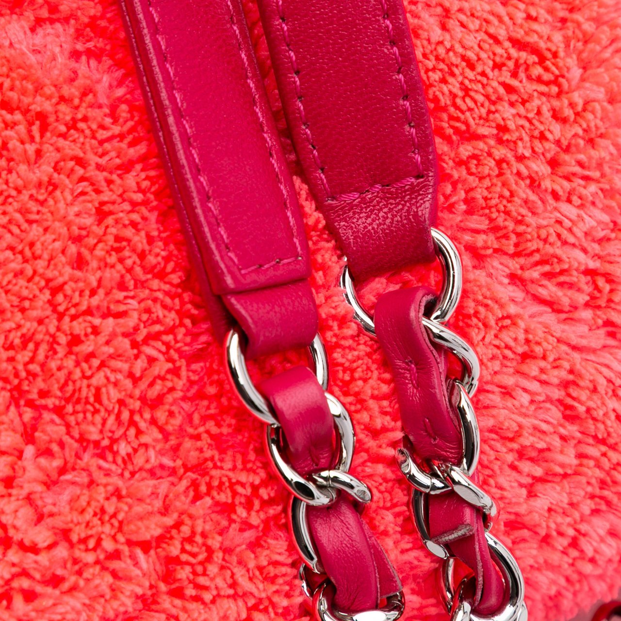 Chanel Medium Quilted Terry Cloth Coco Beach Flap Roze