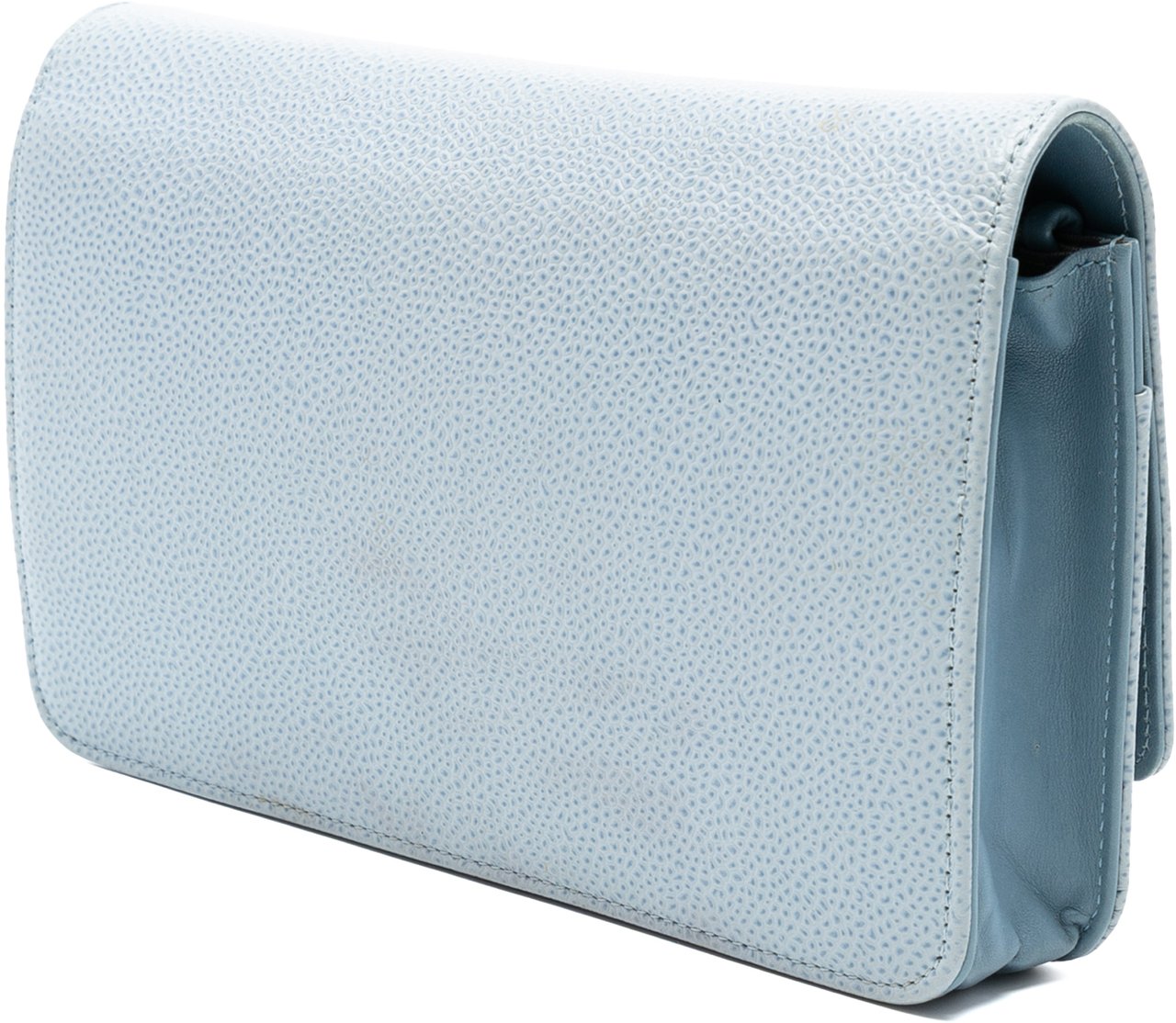 Chanel CC Caviar Wallet On Chain Blauw