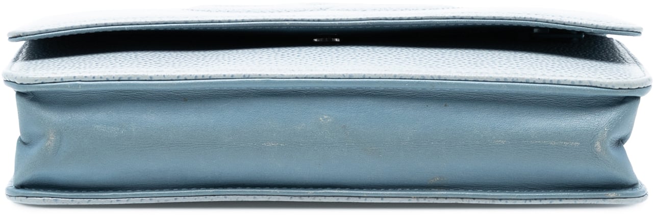 Chanel CC Caviar Wallet On Chain Blauw