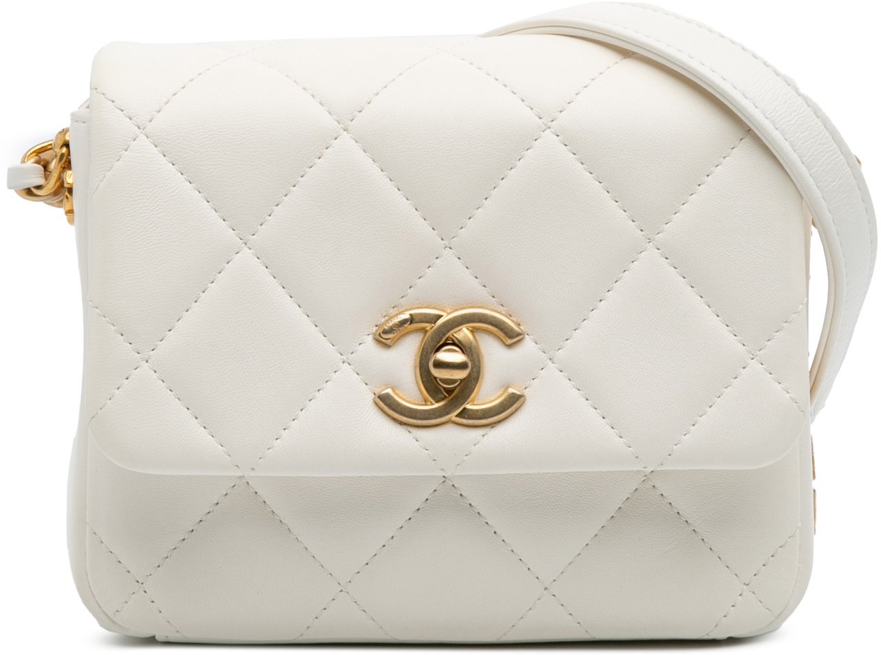 Chanel Mini Quilted Lambskin Side Note Flap Wit