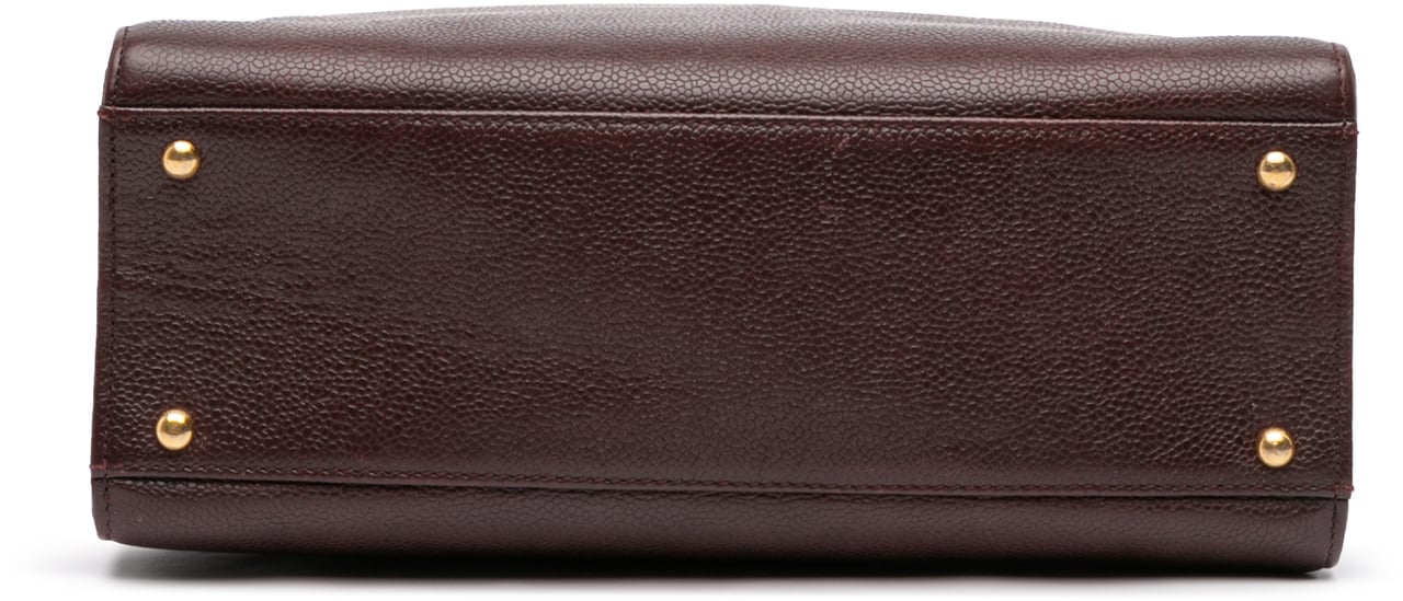 Chanel CC Caviar Chain Turn Lock Tote Rood