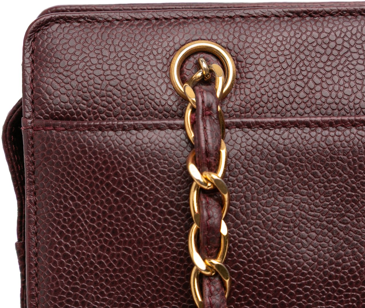 Chanel CC Caviar Chain Turn Lock Tote Rood