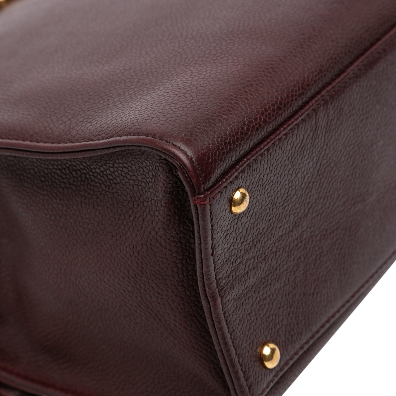 Chanel CC Caviar Chain Turn Lock Tote Rood