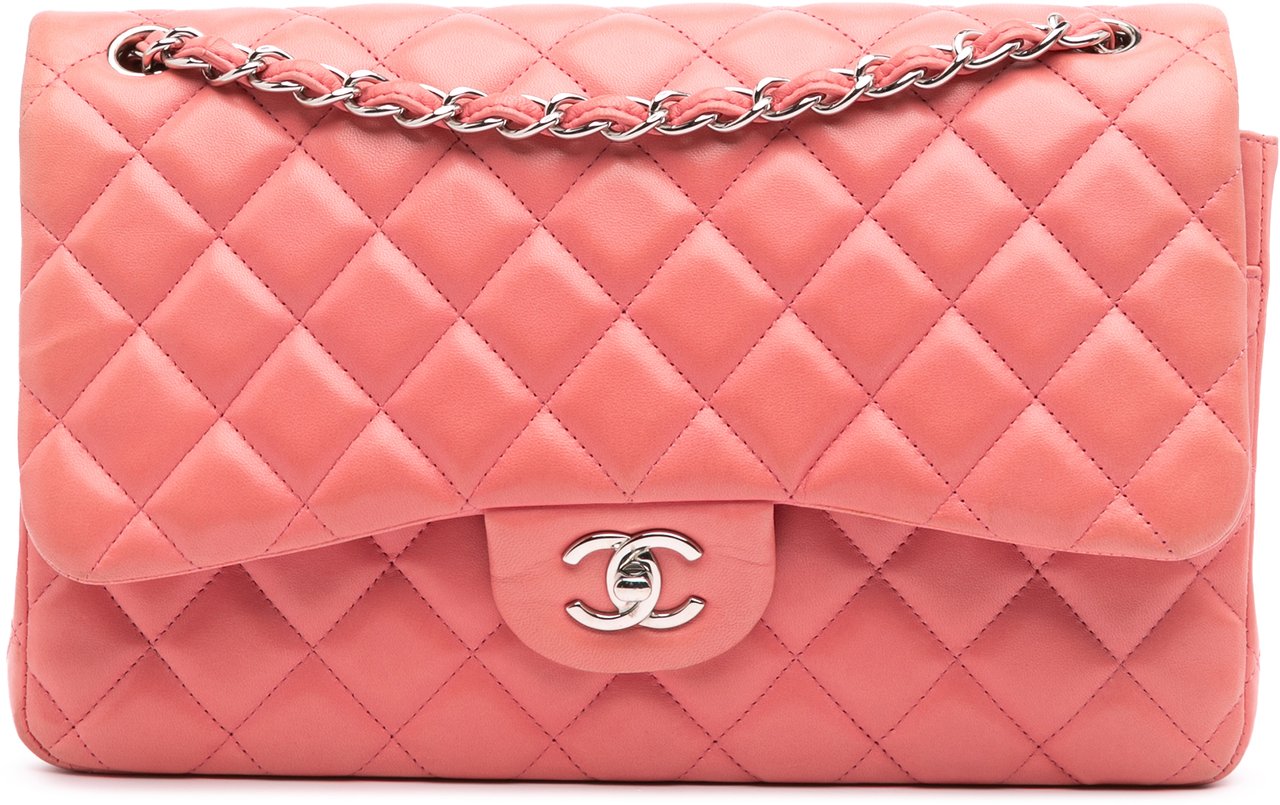 Chanel Jumbo Classic Lambskin Double Flap Roze