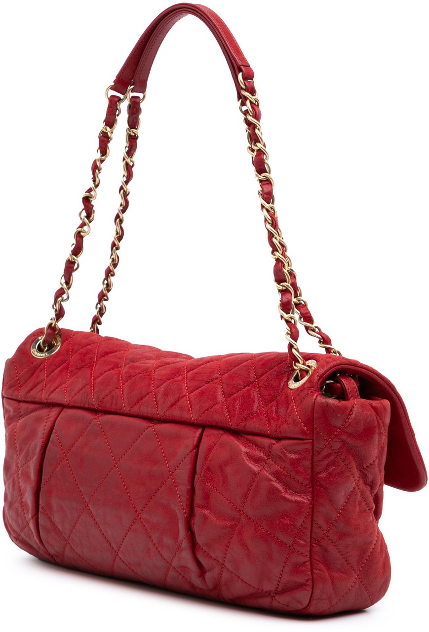 Chanel Large Iridescent Calfskin Chic Quilt Flap Rood