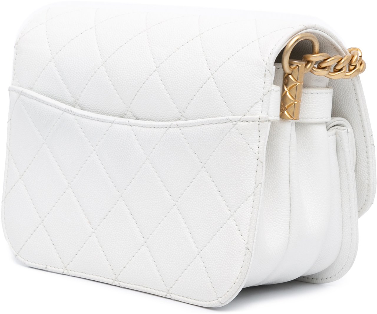 Chanel CC Quilted Caviar Flap Crossbody Wit