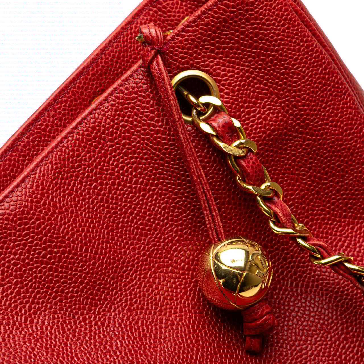 Chanel CC Caviar Chain Tote Rood