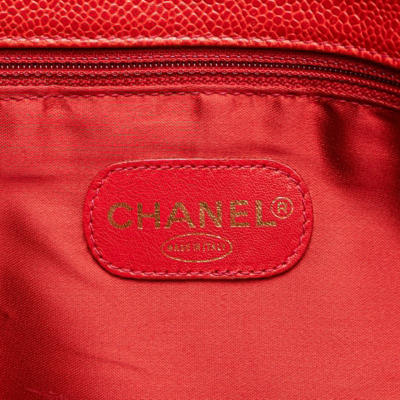 Chanel CC Caviar Chain Tote Rood