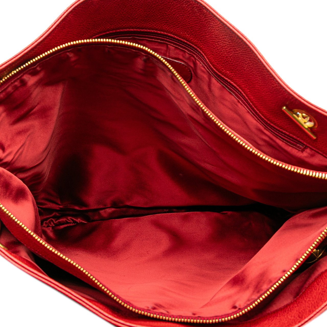 Chanel CC Caviar Chain Tote Rood