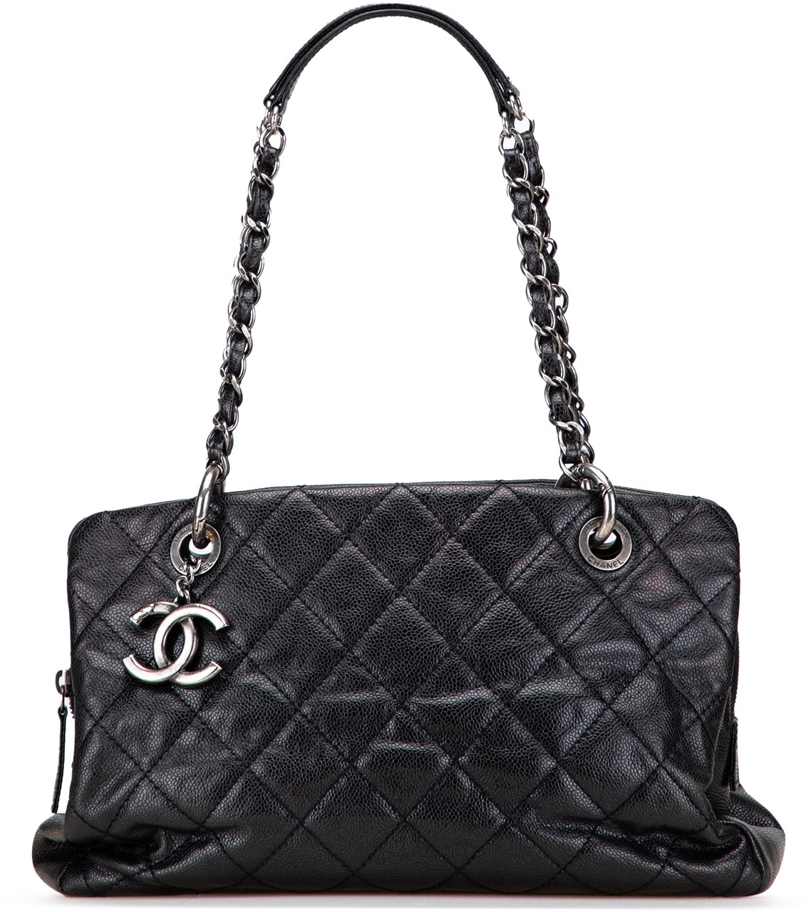 Chanel Quilted Iridescent Caviar Chic Shopping Tote Zwart