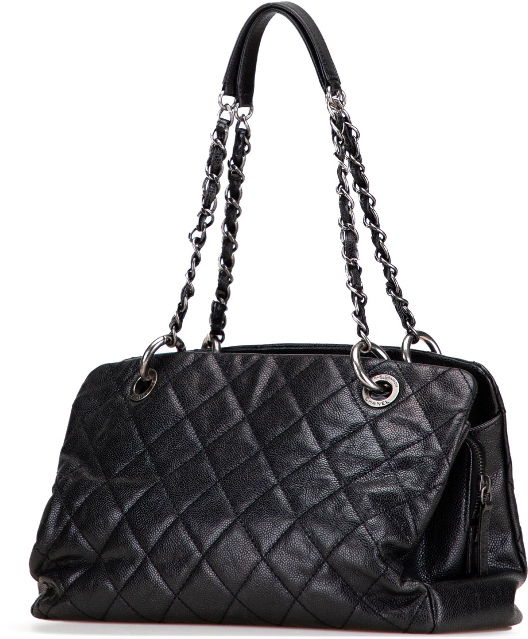 Chanel Quilted Iridescent Caviar Chic Shopping Tote Zwart