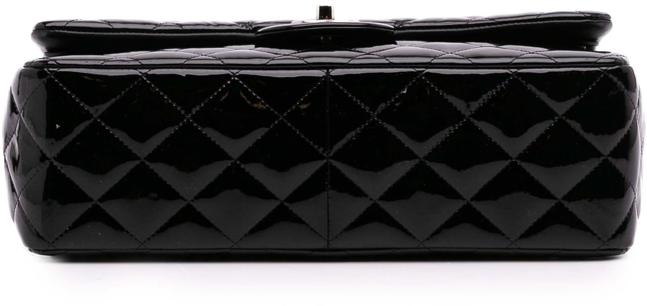 Chanel Jumbo Classic Patent Double Flap Zwart