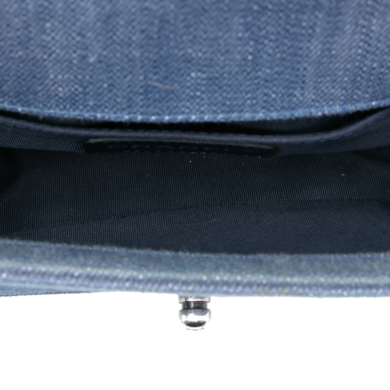 Chanel Small Chevron Denim Boy Flap Blauw