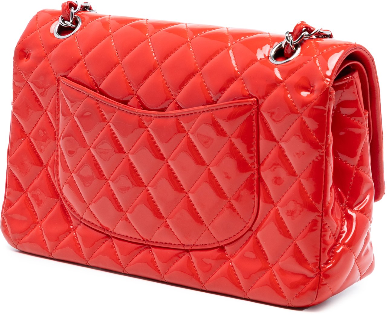 Chanel Medium Classic Patent Double Flap Rood