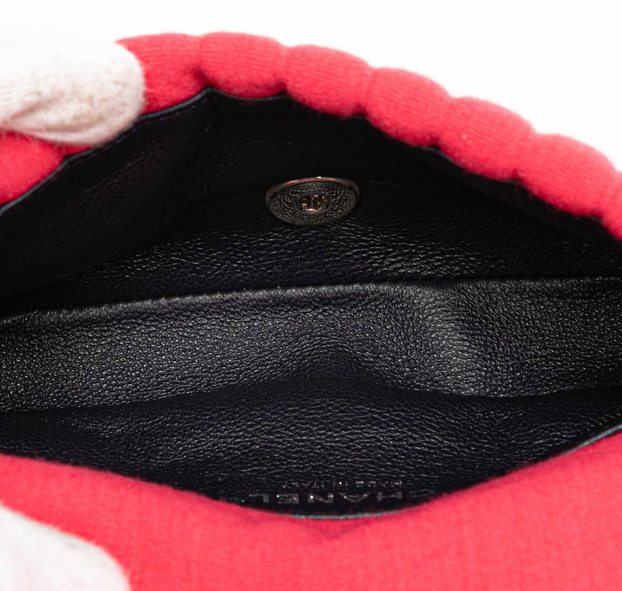 Chanel Mini Vertical Quilted Jersey Single Flap Roze