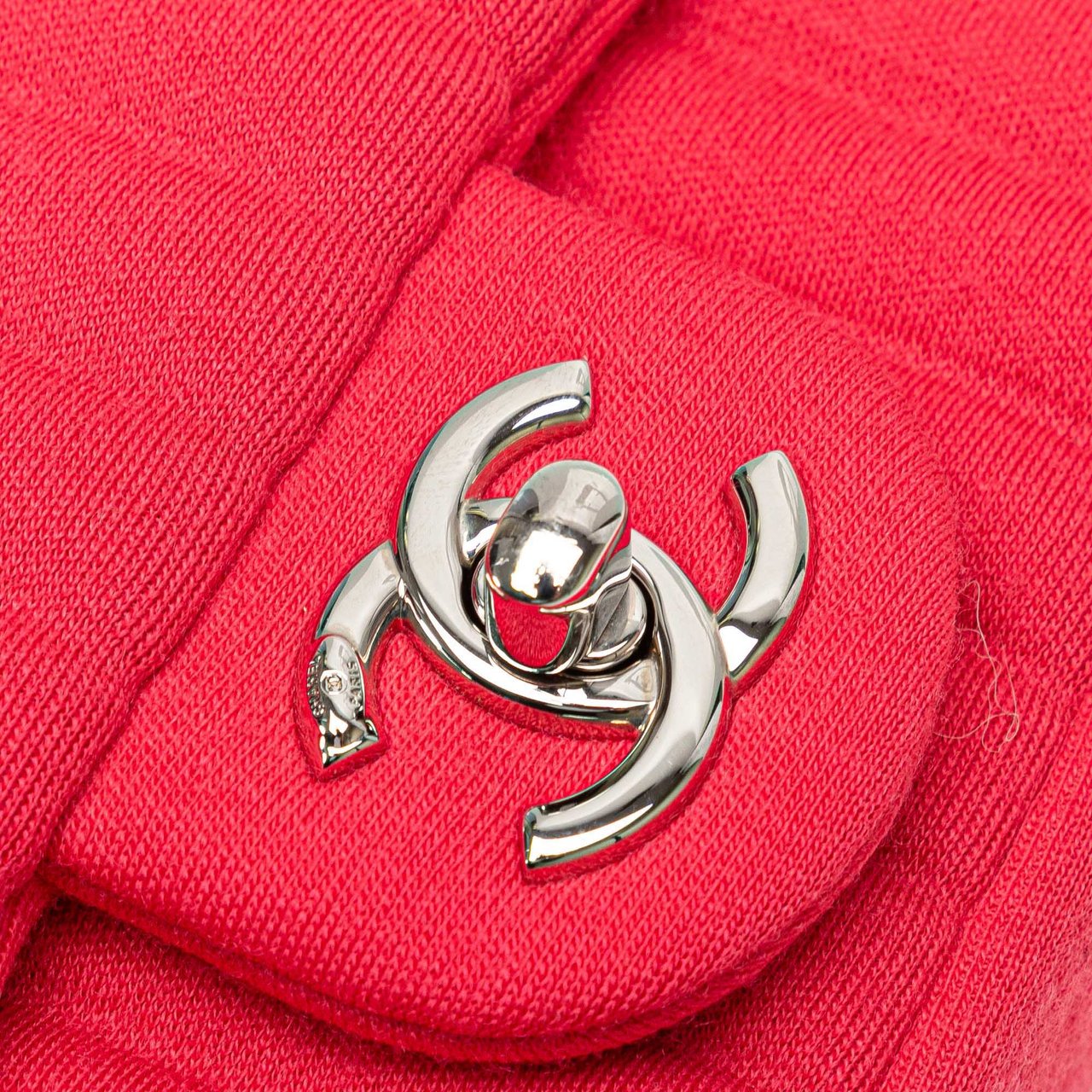 Chanel Mini Vertical Quilted Jersey Single Flap Roze