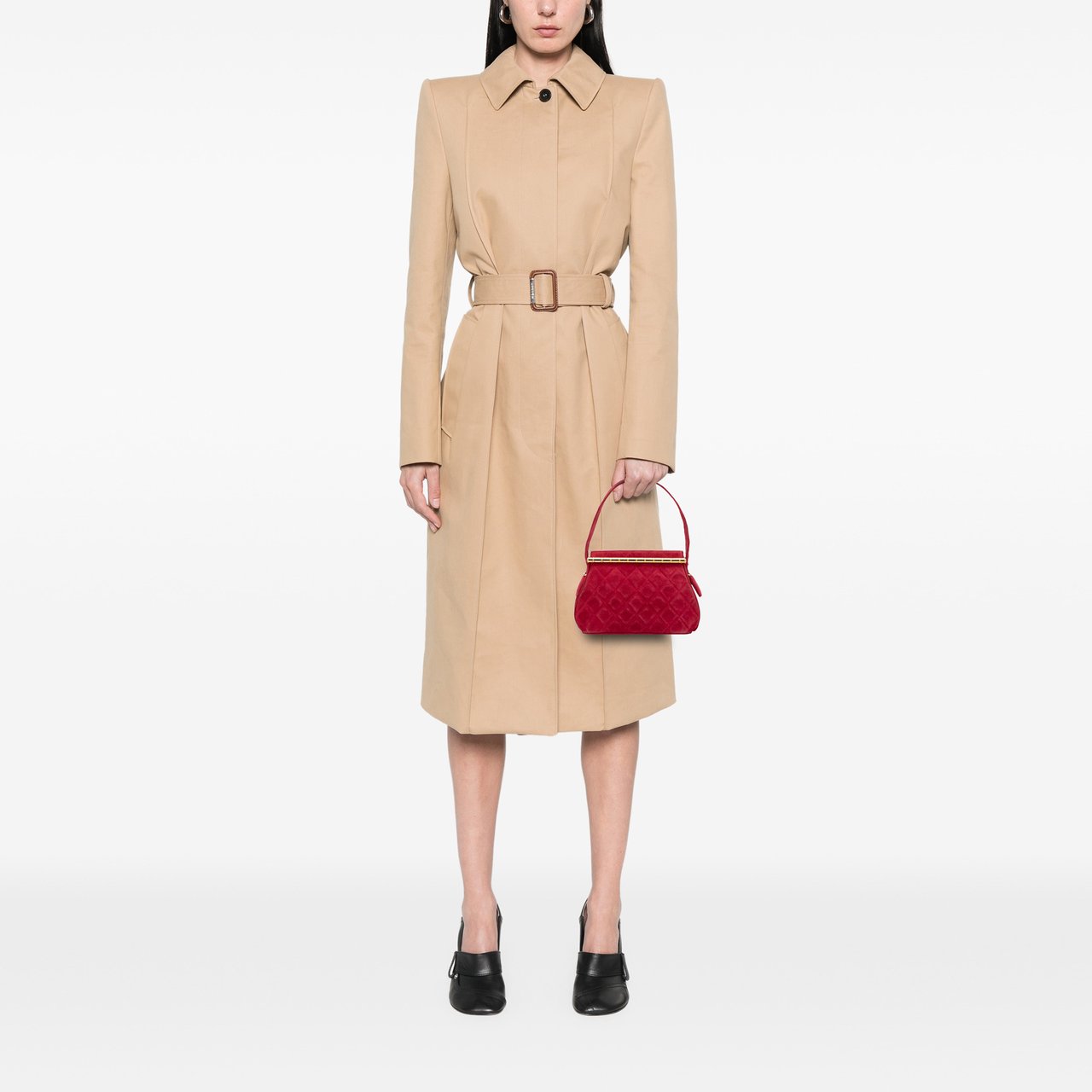 Chanel Quilted Suede Metal Frame Handbag Rood