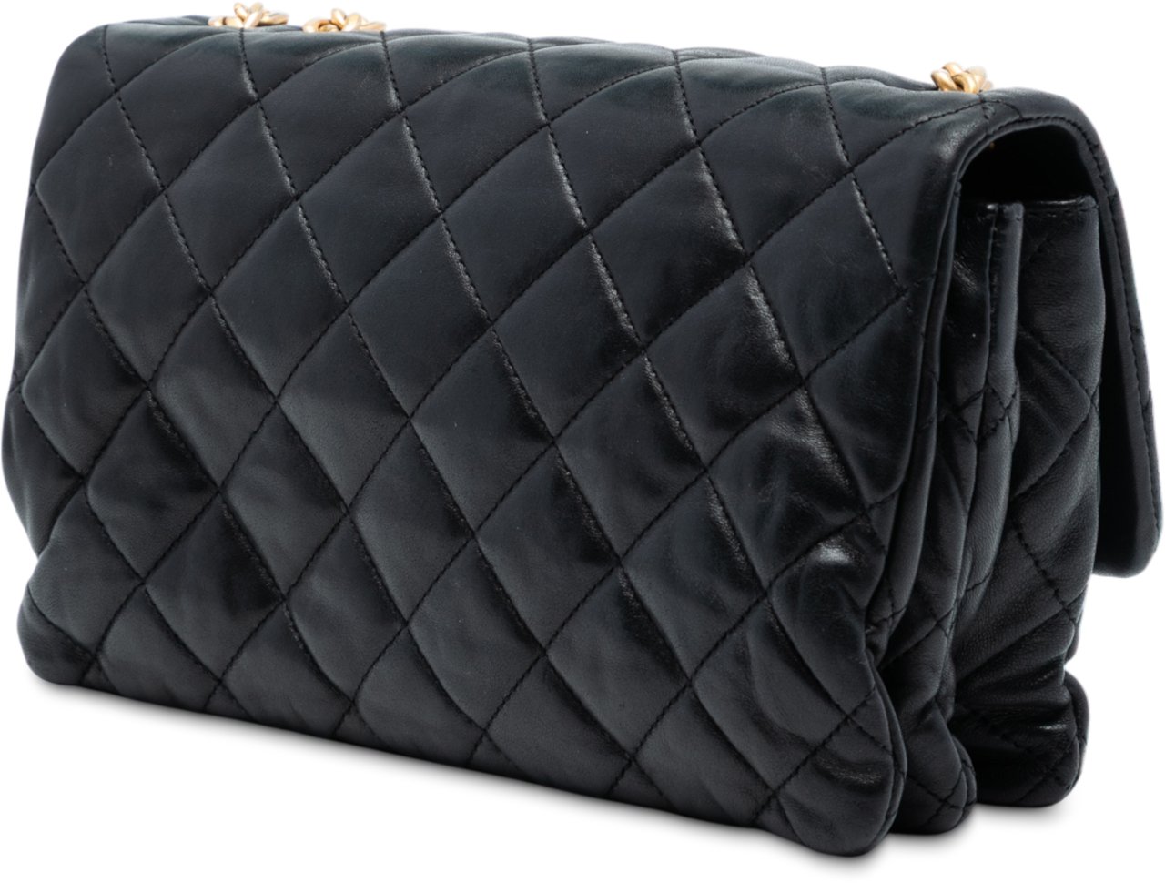 Chanel Medium Quilted Lambskin All Slide Long Single Flap Zwart