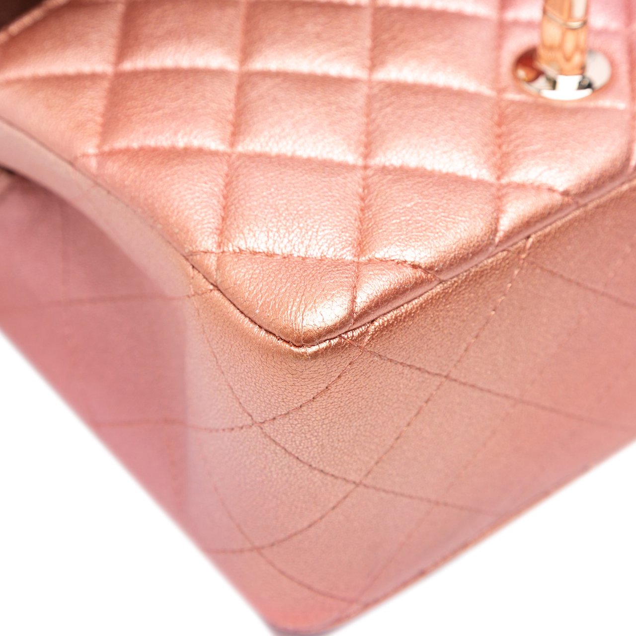 Chanel Mini Square Iridescent Calfskin Flap Oranje