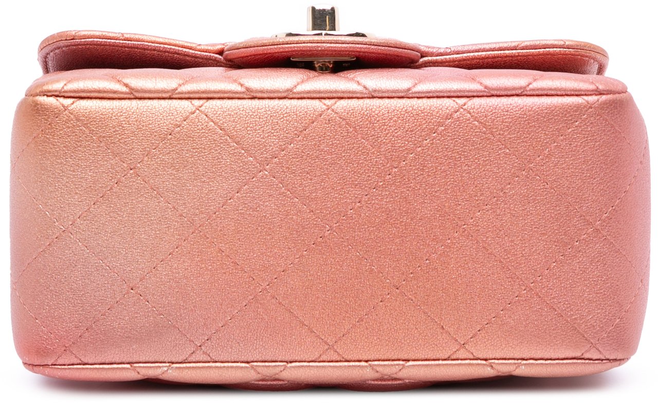 Chanel Mini Square Iridescent Calfskin Flap Oranje