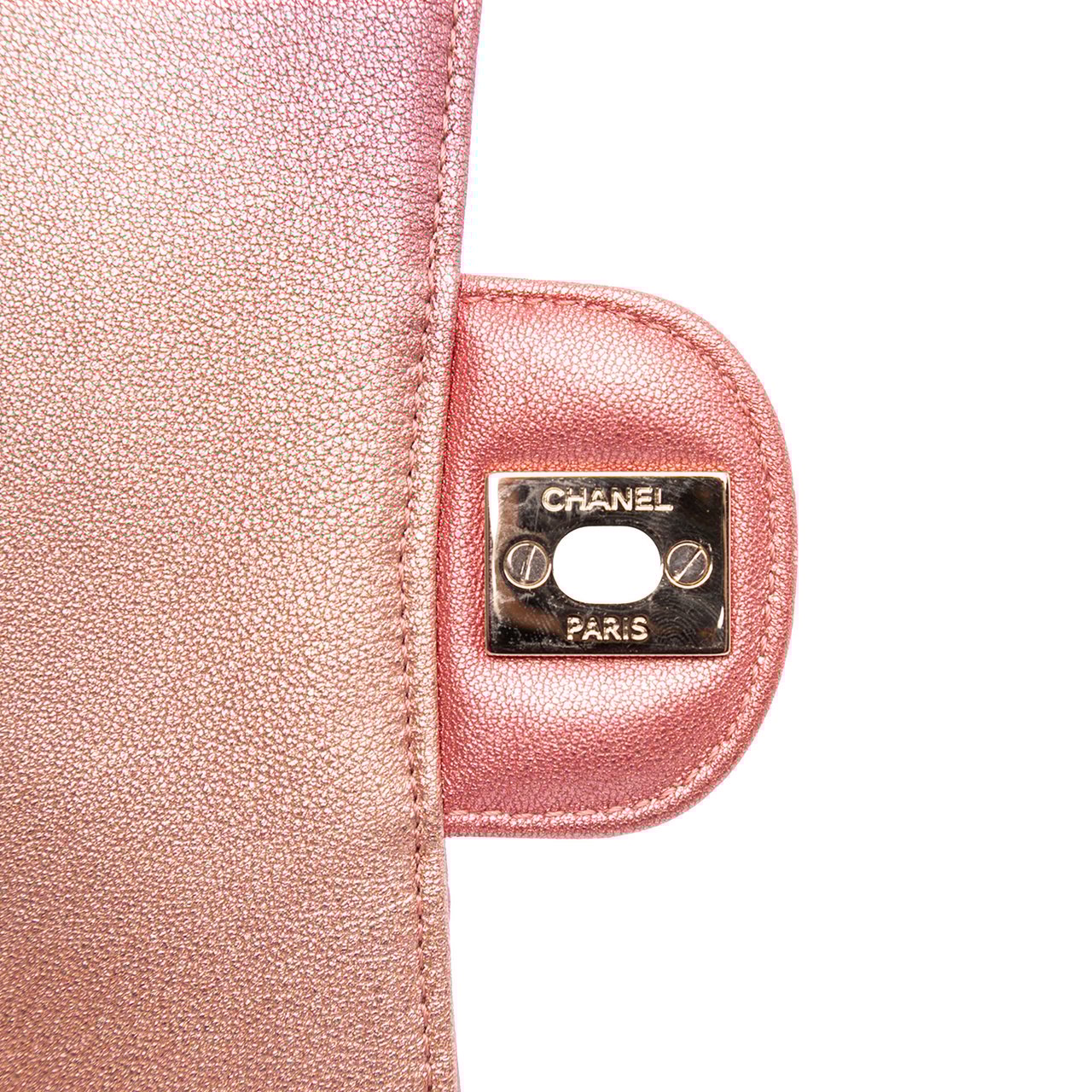 Chanel Mini Square Iridescent Calfskin Flap Oranje