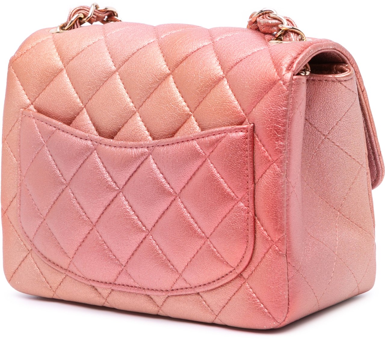 Chanel Mini Square Iridescent Calfskin Flap Oranje