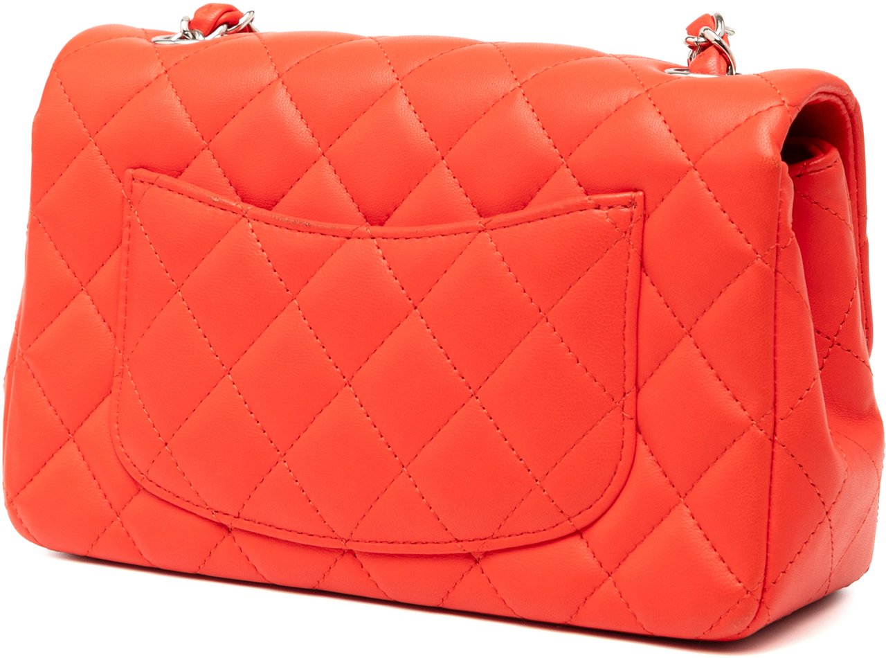 Chanel Mini Rectangular Classic Lambskin Single Flap Rood