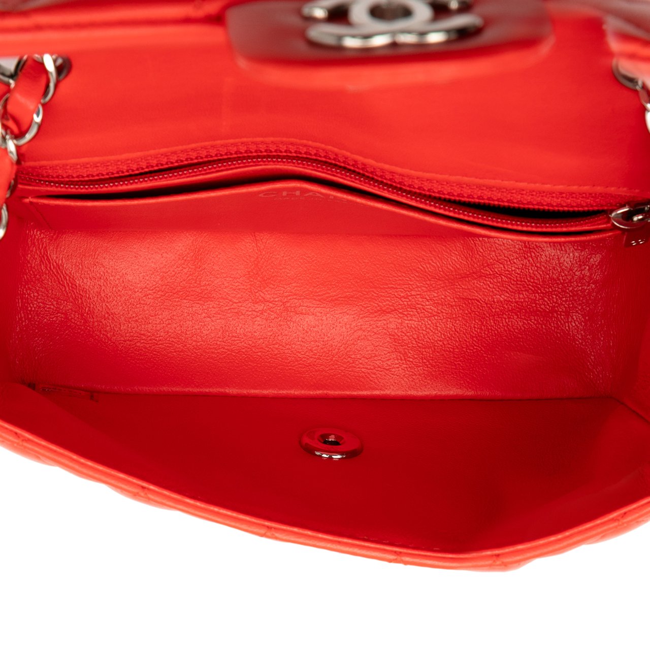 Chanel Mini Rectangular Classic Lambskin Single Flap Rood