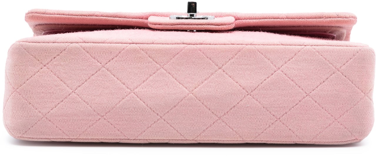 Chanel Small Classic Jersey Double Flap Roze