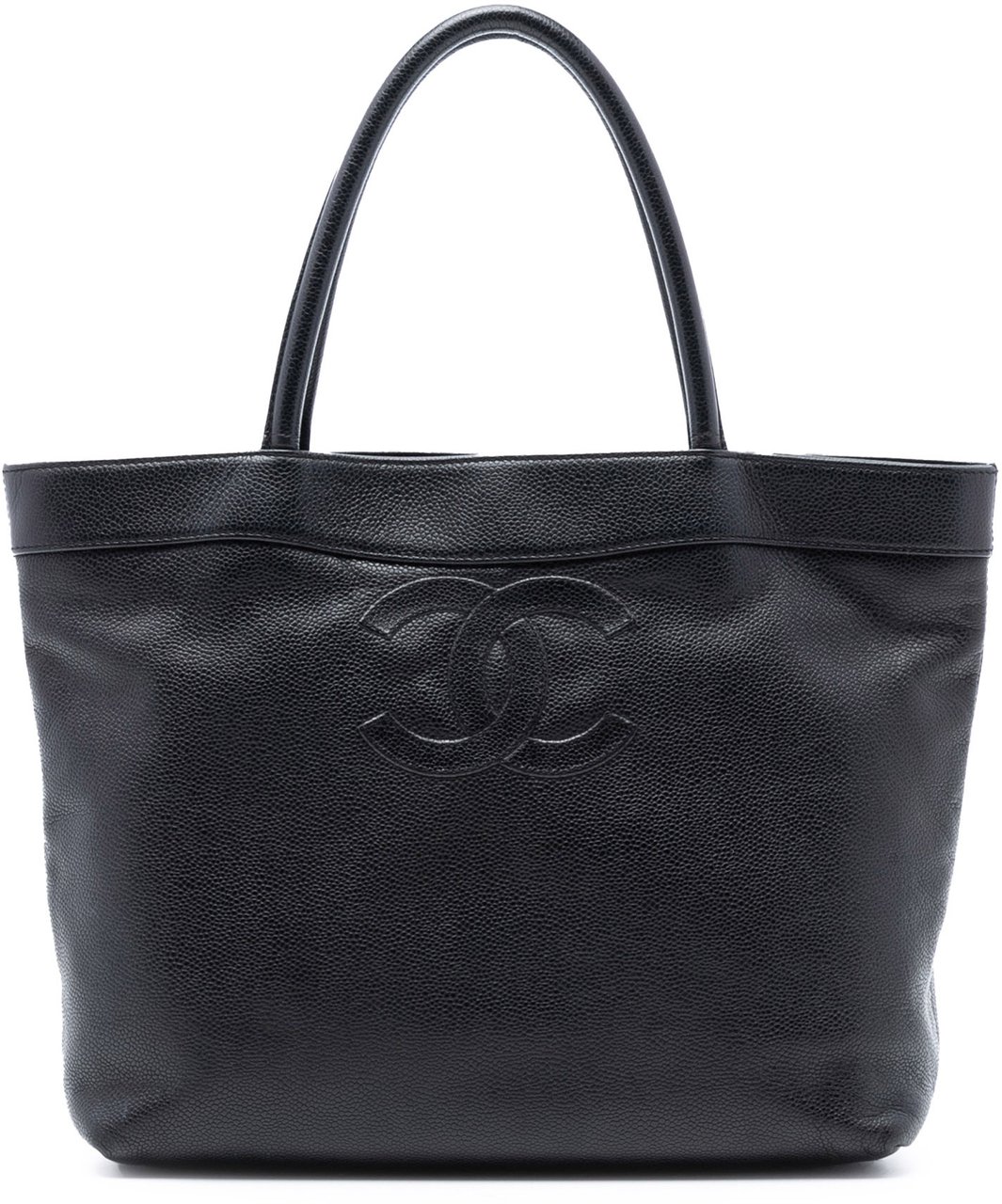 Chanel CC Caviar Open Tote Zwart