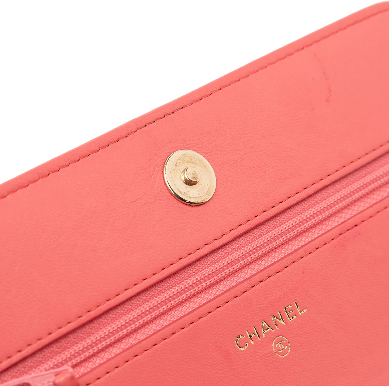 Chanel Lambskin Boy Wallet On Chain Roze