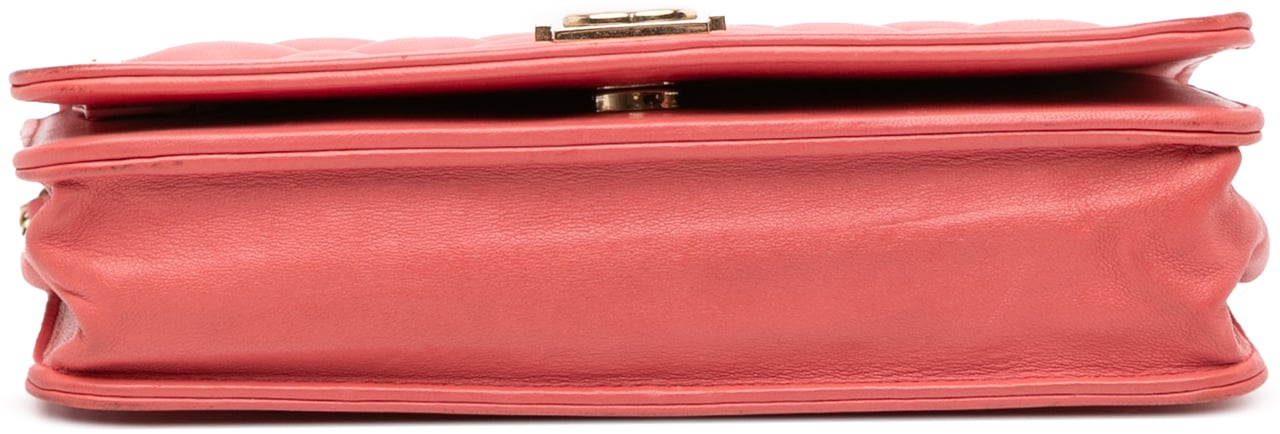 Chanel Lambskin Boy Wallet On Chain Roze