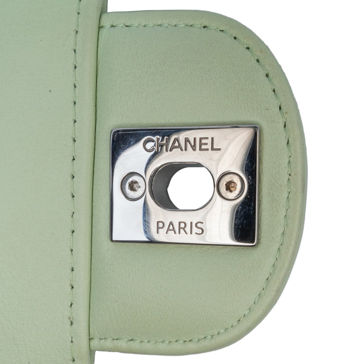 Chanel Small Classic Chevron Lambskin Double Flap Groen