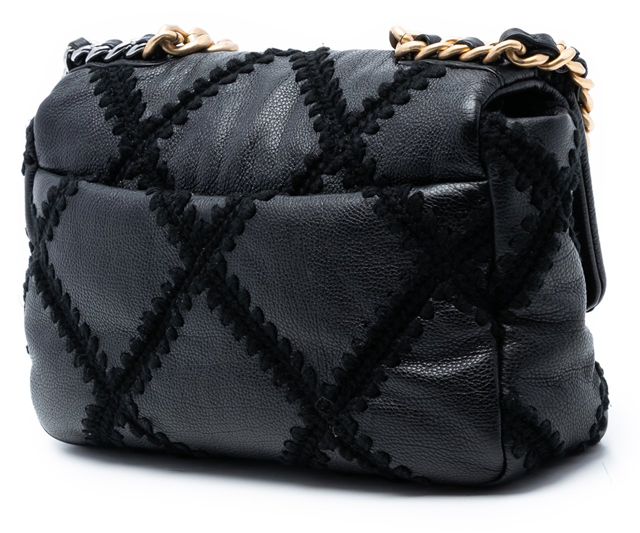 Chanel Medium Crochet Calfskin 19 Flap Zwart