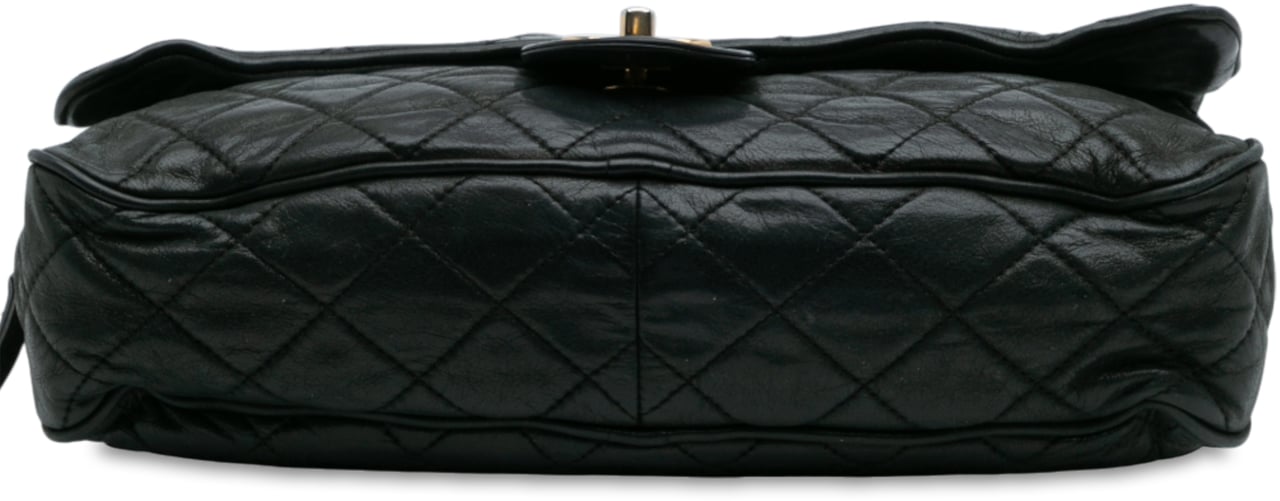 Chanel Large Quilted Iridescent Calfskin Shiva Flap Zwart
